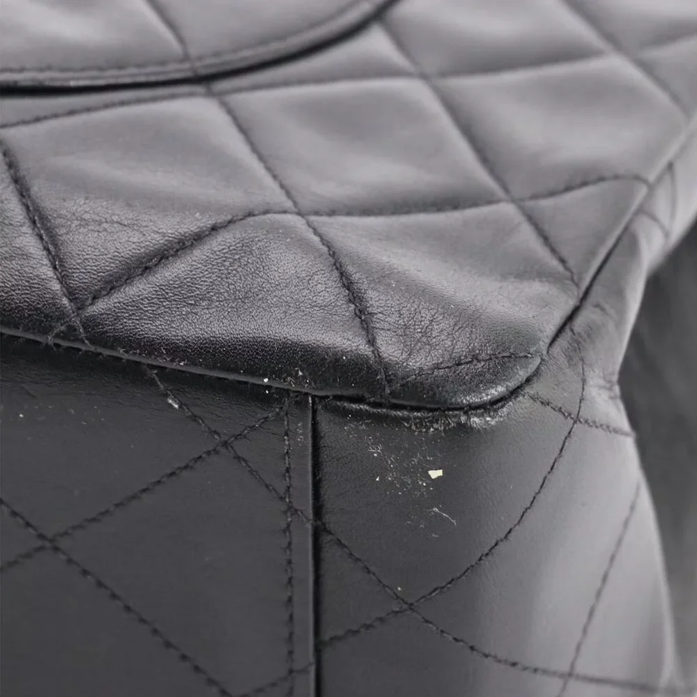 Chanel Black Vintage Classic Jumbo XL Maxi Flap Shoulder Bag